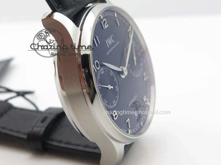 MIROTIME 0425 Practical Portuguese Real PR IW500109 ZF 1:1 Best Edition Black Dial On Black Leather Strap A52010 V 7308